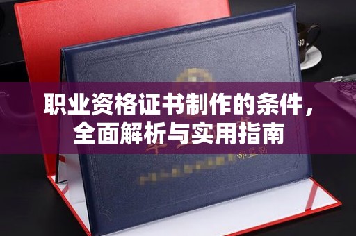 普定职业资格证书制作的条件，全面解析与实用指南