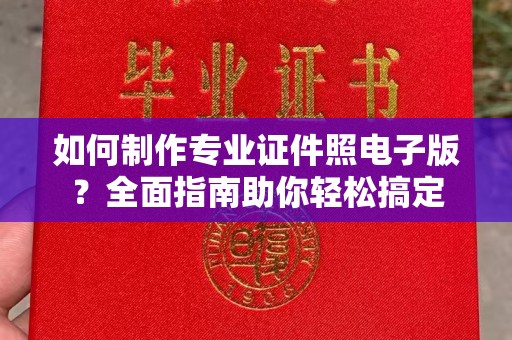 普定如何制作专业证件照电子版？全面指南助你轻松搞定